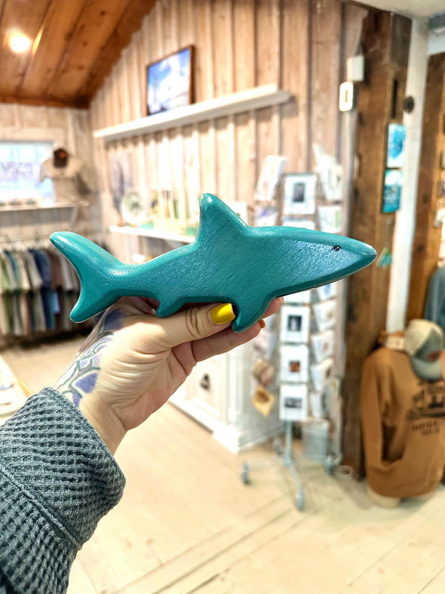 Hand Painted Wooden Shark