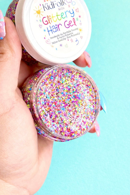 Rainbow Confetti Glittery Hair Gel
