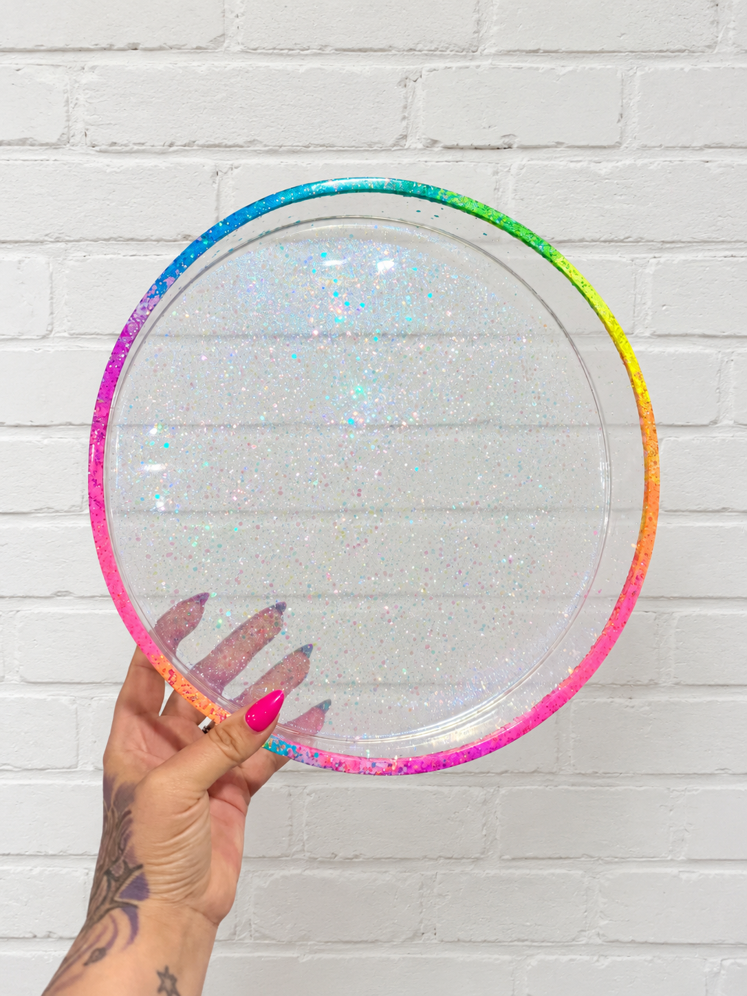 XXL Rainbow Rim Circle Tray-13.5 in