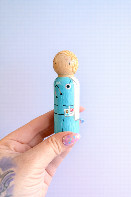 Registered Nurse Peg Doll