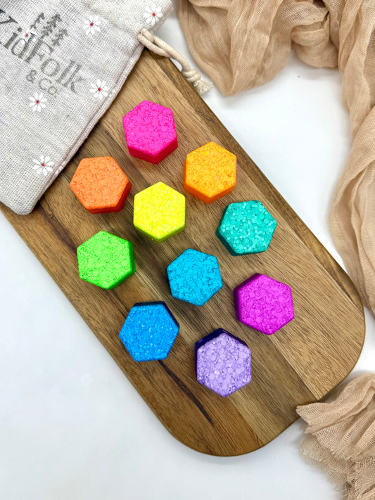 Neon Resin Hexagons