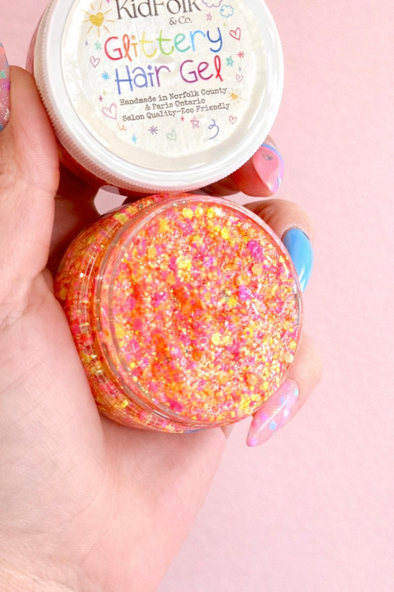 Peachy Keen Glittery Hair Gel