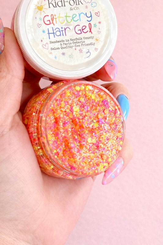 Peachy Keen Glittery Hair Gel