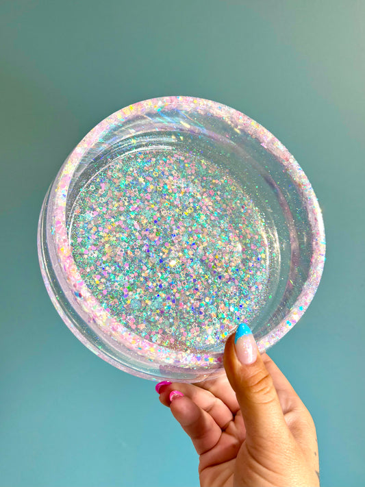 Big Clear Iridescent Bowl