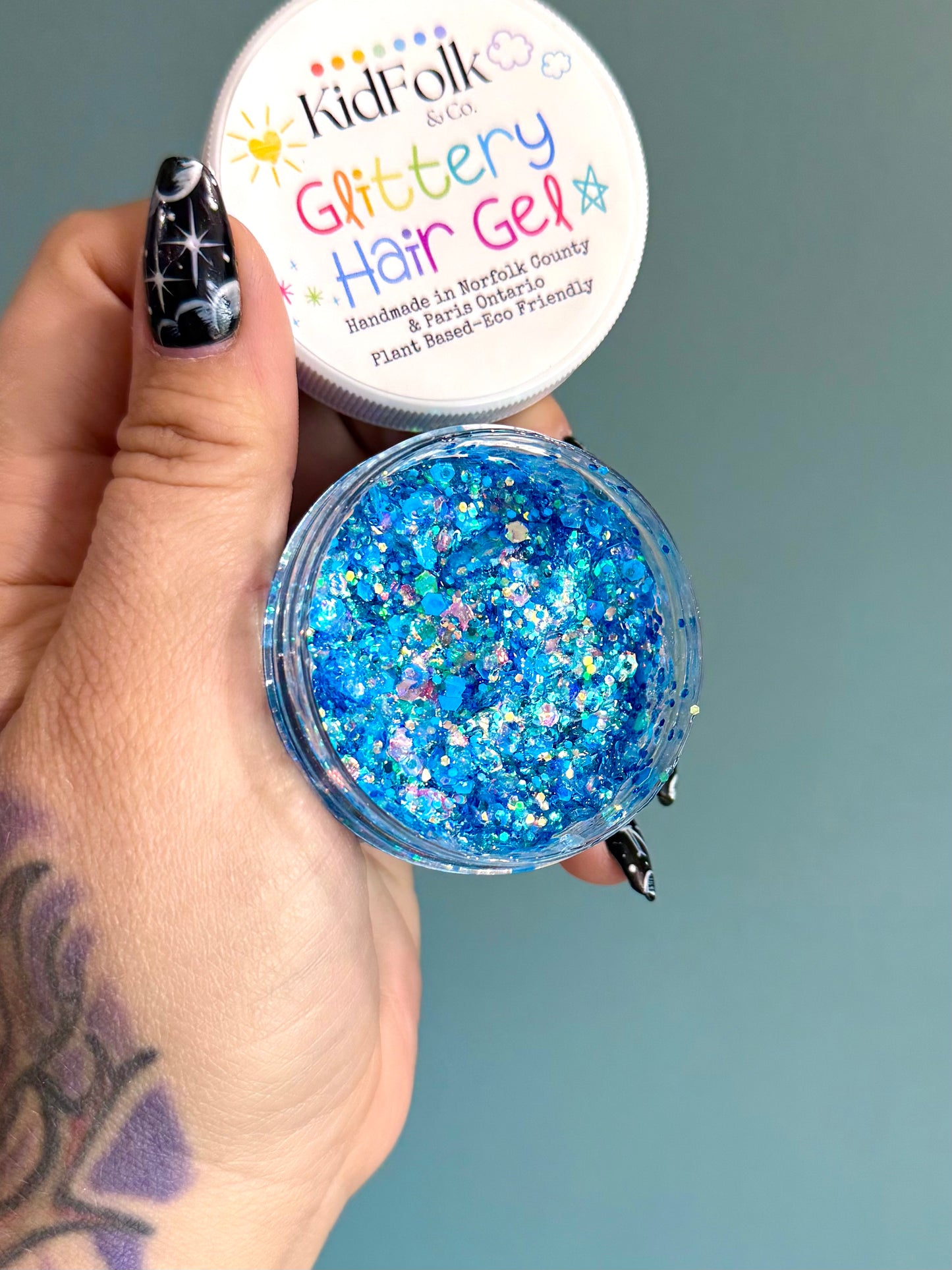 Berry Blue Glittery Hair Gel