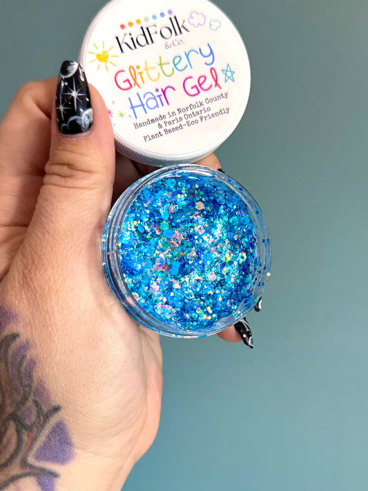 Berry Blue Glittery Hair Gel