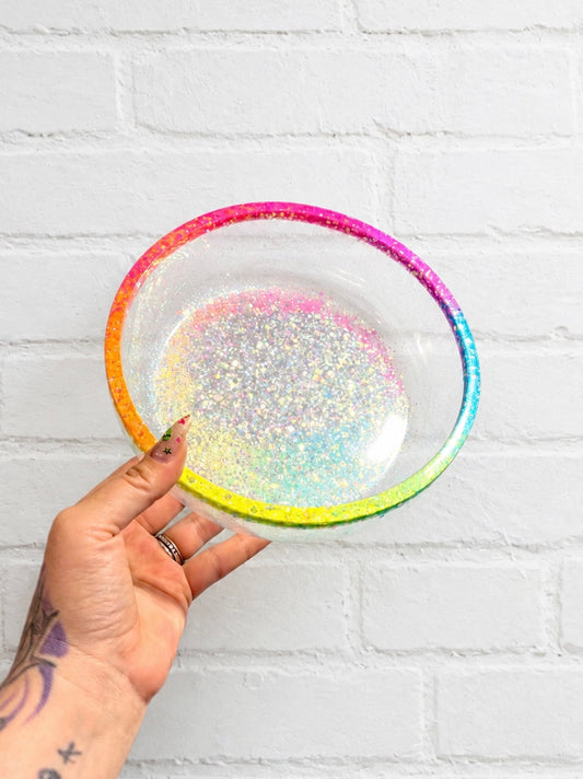Neon Rainbow Rim Large Bowl