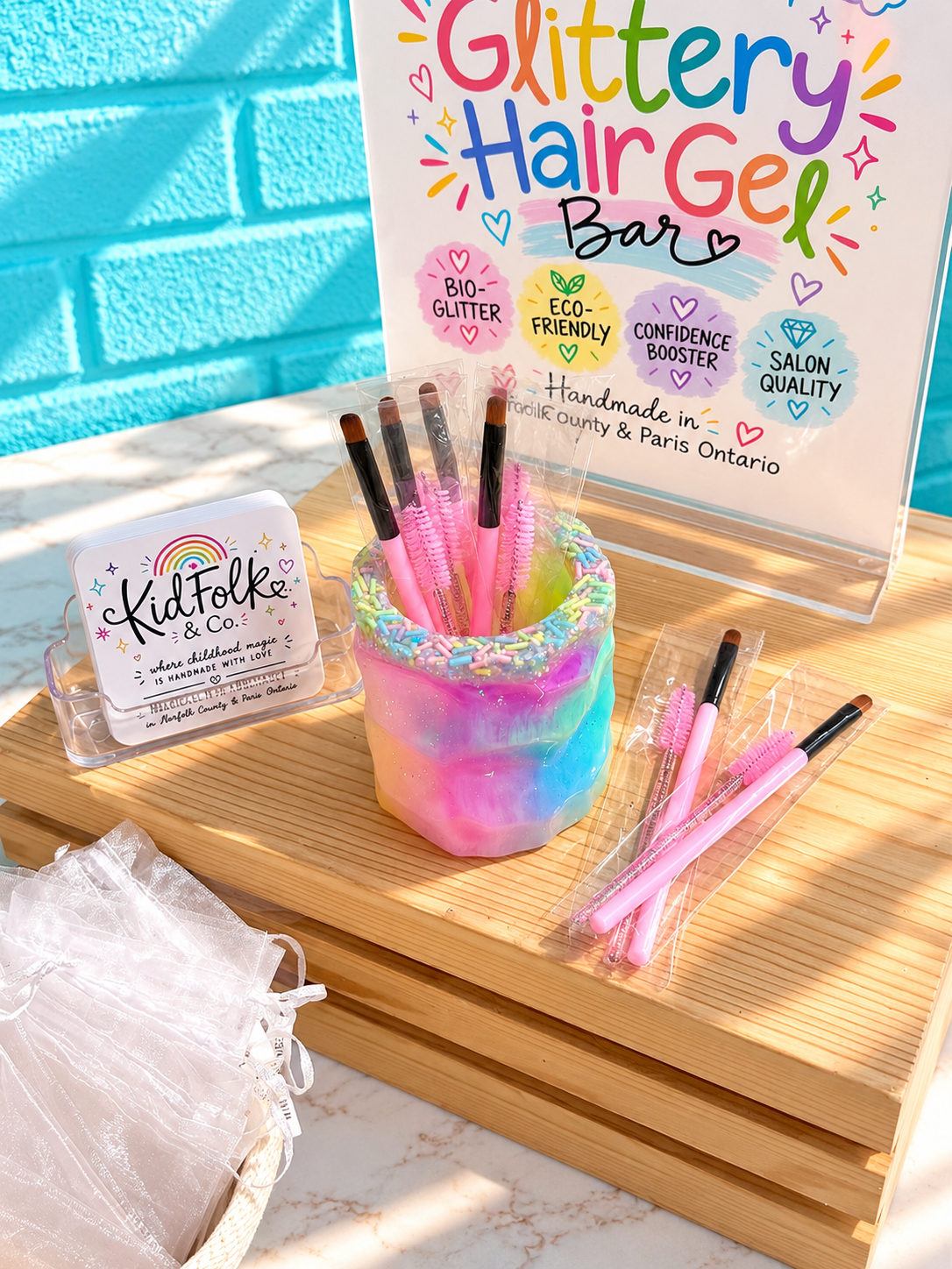 Glittery Hair Gel Applicator Duo – Hair Glitter Brush & Spoolie