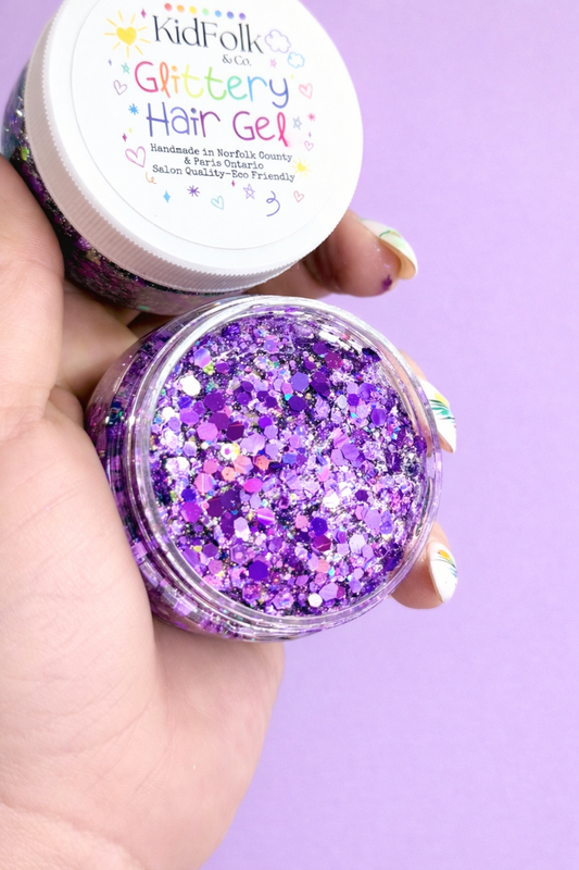 Midnight Amethyst Glittery Hair Gel