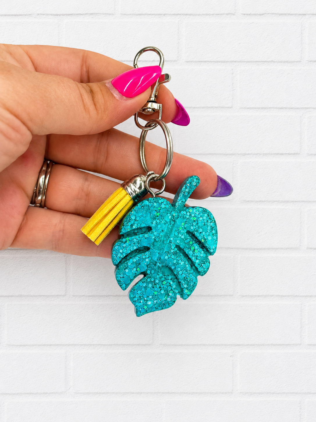 Monstera Leaf Keychain