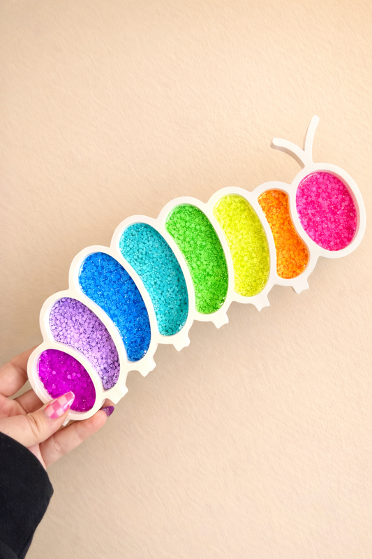 Rainbow Caterpillar Sensory Tray