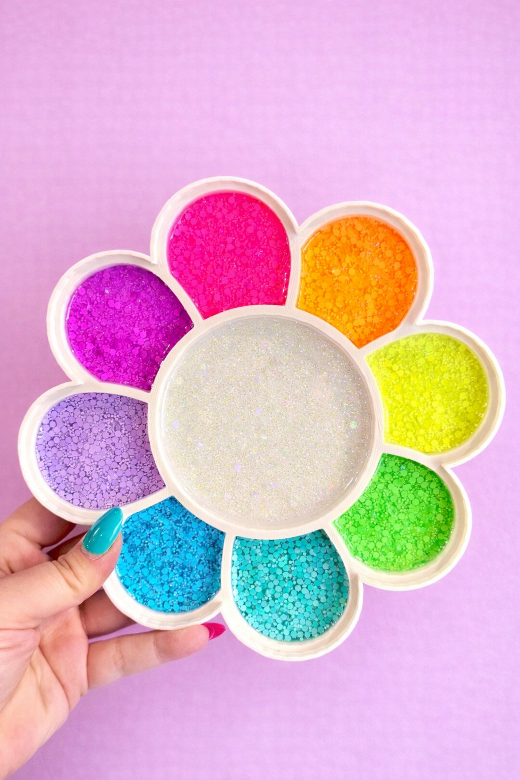 Neon Colour Sorting Flower Tray