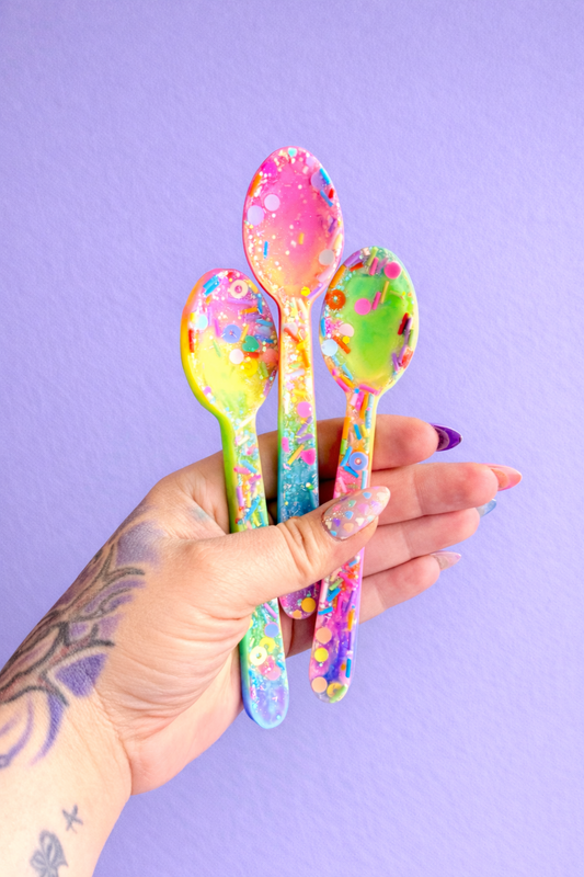Resin Rainbow Sprinkle Spoon