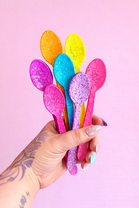 Resin Neon Glitter Spoon