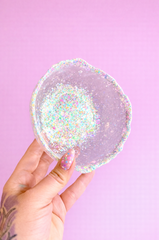 Resin Clear Starry Glitter Bowl