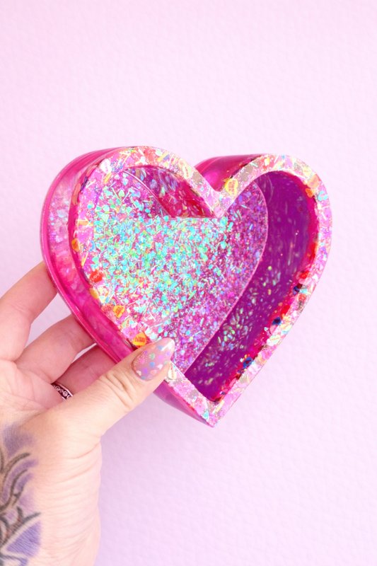 Pink Valentines Sprinkle Heart Tray