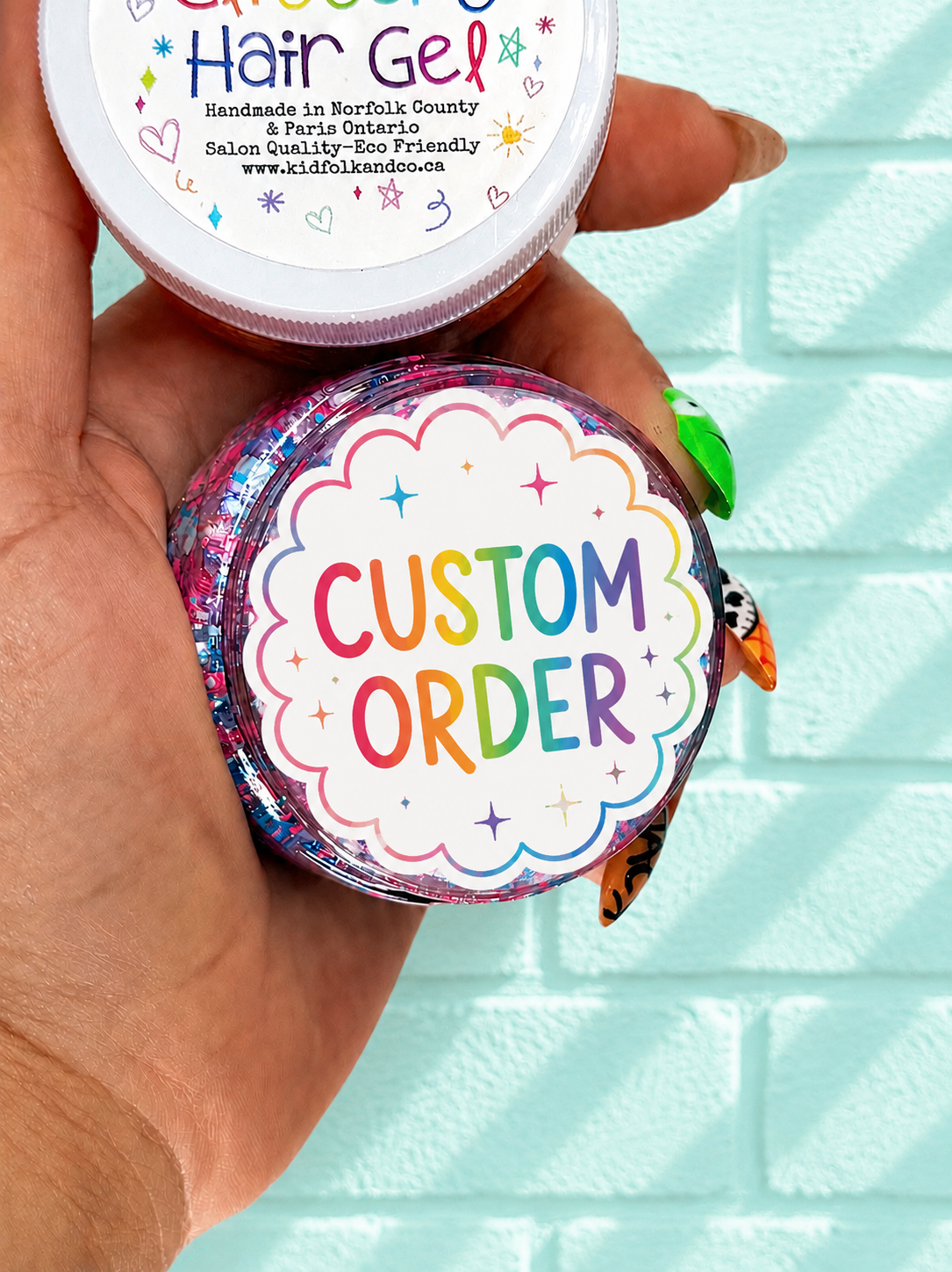 Custom Glittery Hair Gel