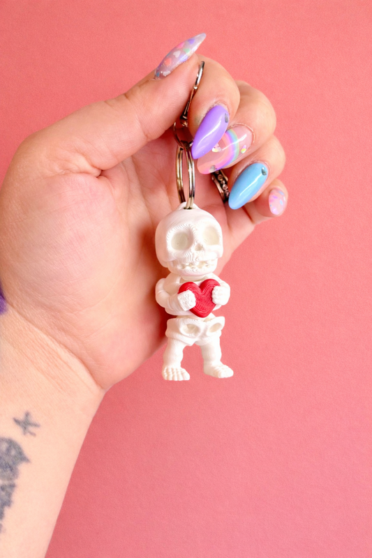3D Printed Skelly Love Keychain