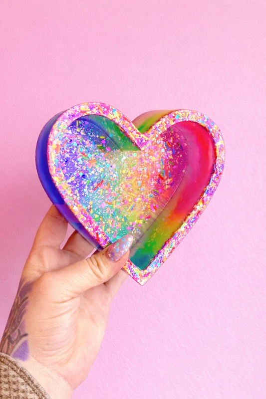 Rainbow Sprinkle Heart Tray