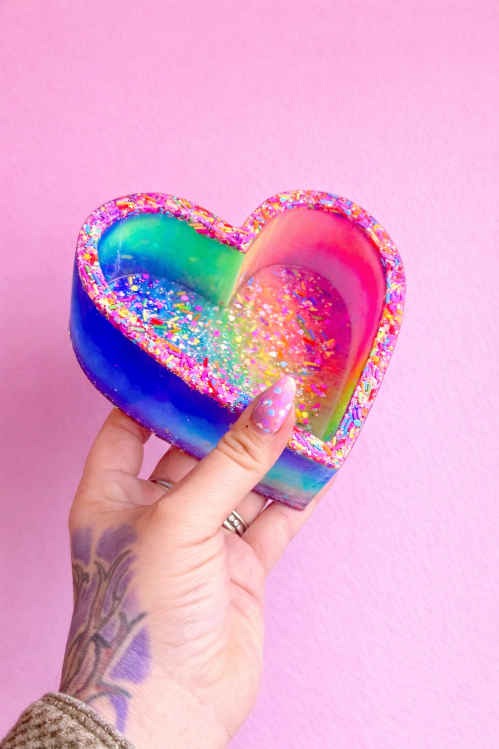 Rainbow Sprinkle Heart Tray