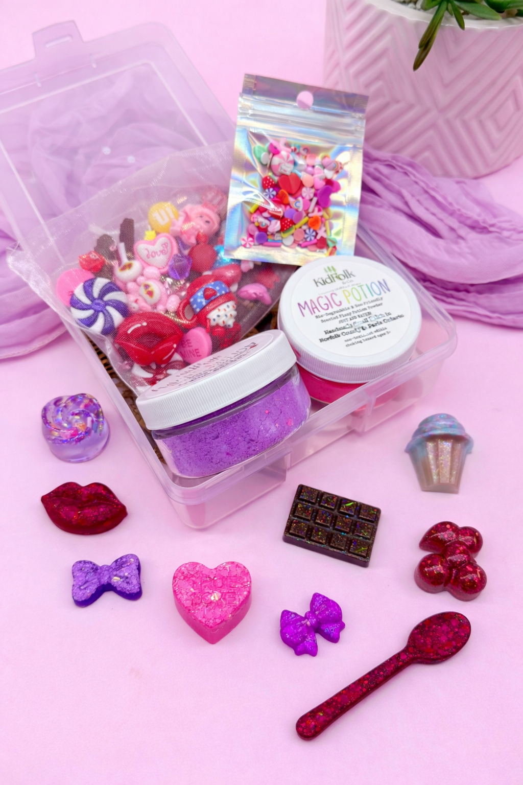 Valentine’s On-The-Go Play Kit-Dough,Slime OR Potion