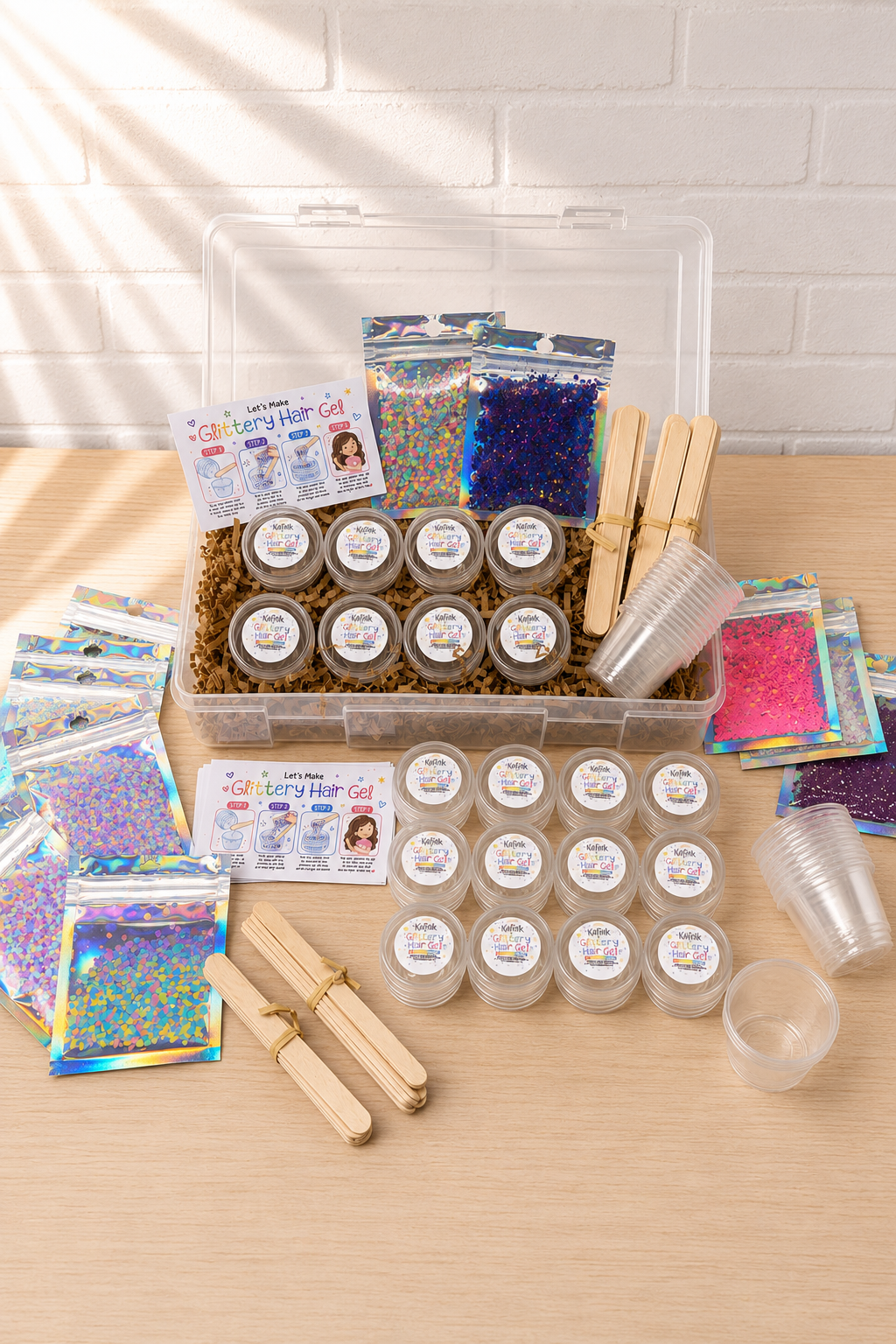 DIY Glittery Hair Gel Kit