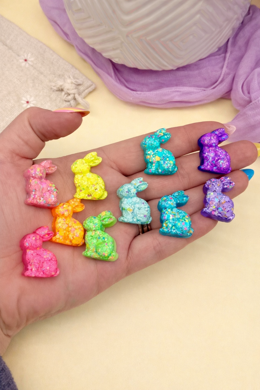 Resin Rainbow Bunny Counters