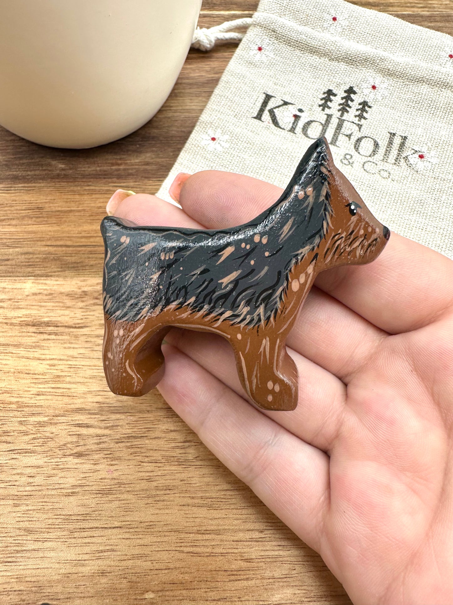 Hand Painted Wooden Yorkie
