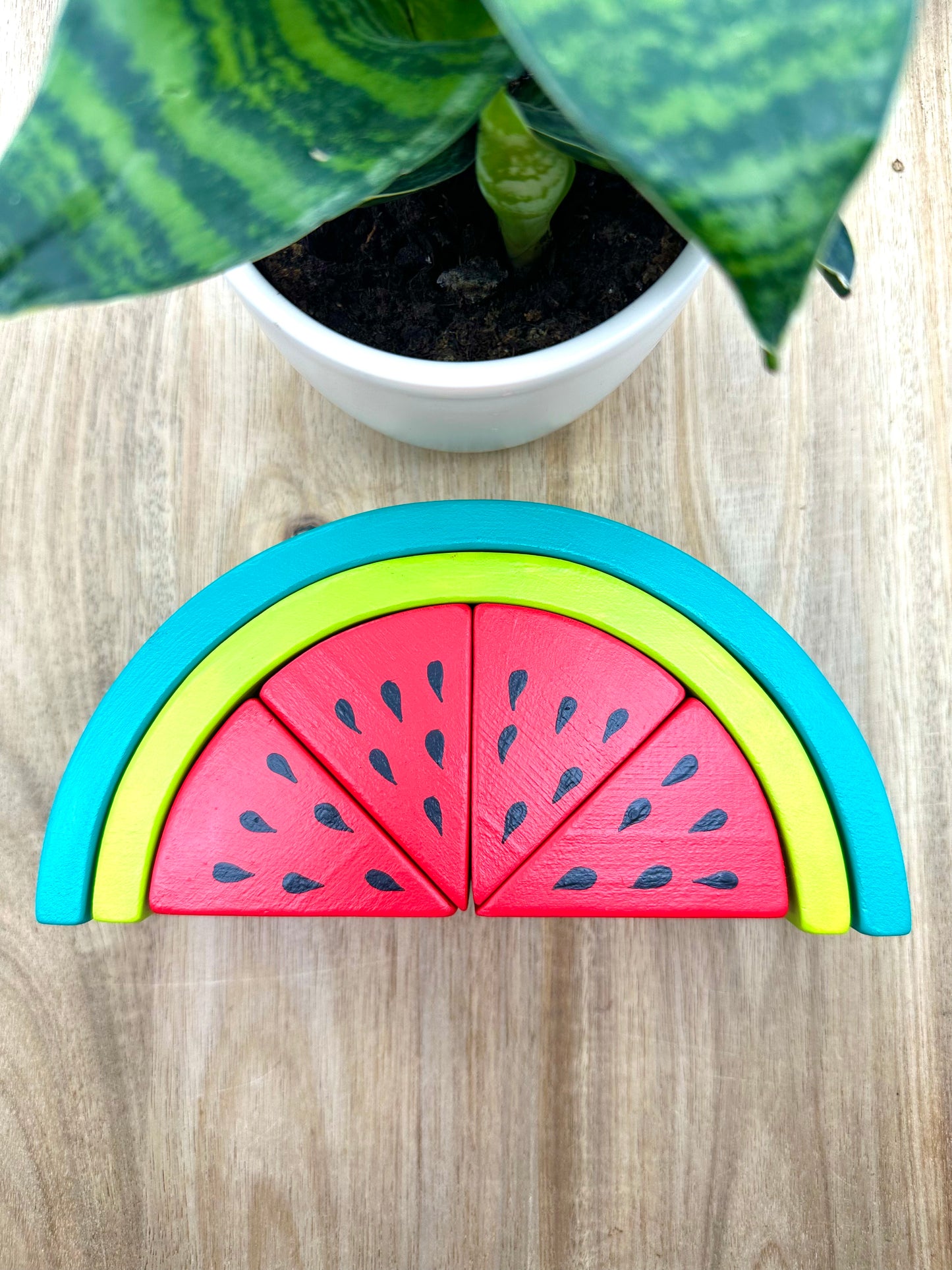 Wooden Watermelon Stacker Puzzle