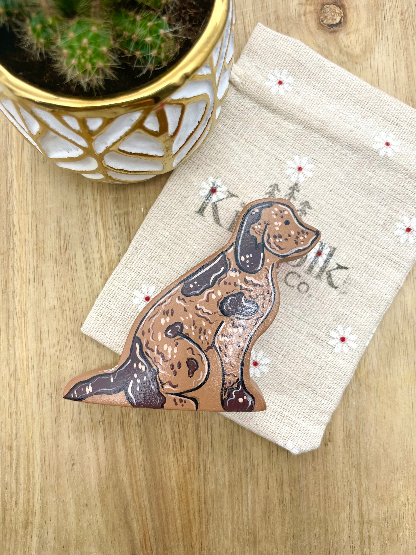 Hand Painted Wooden Dog