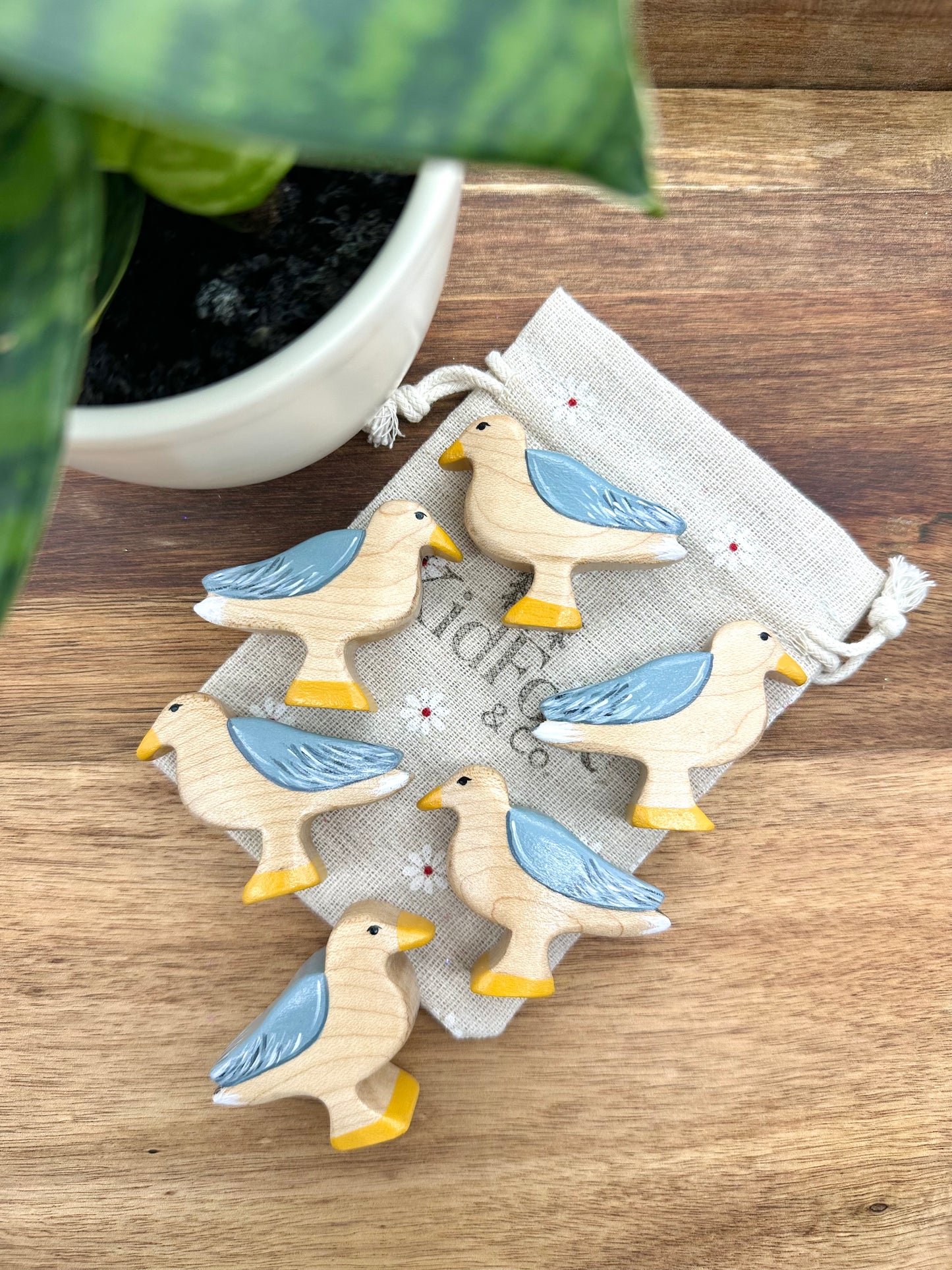 Hand Painted Wooden Seagull