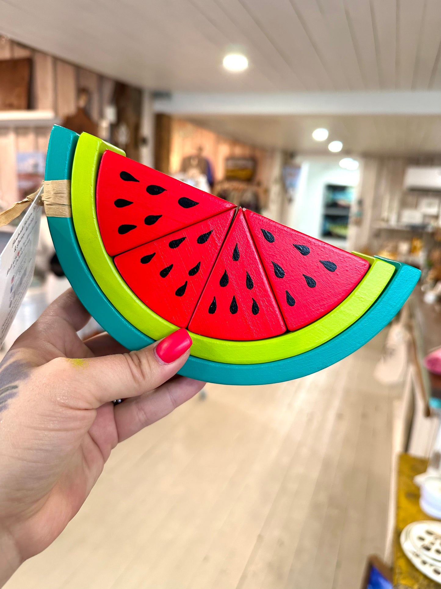 Wooden Watermelon Stacker Puzzle