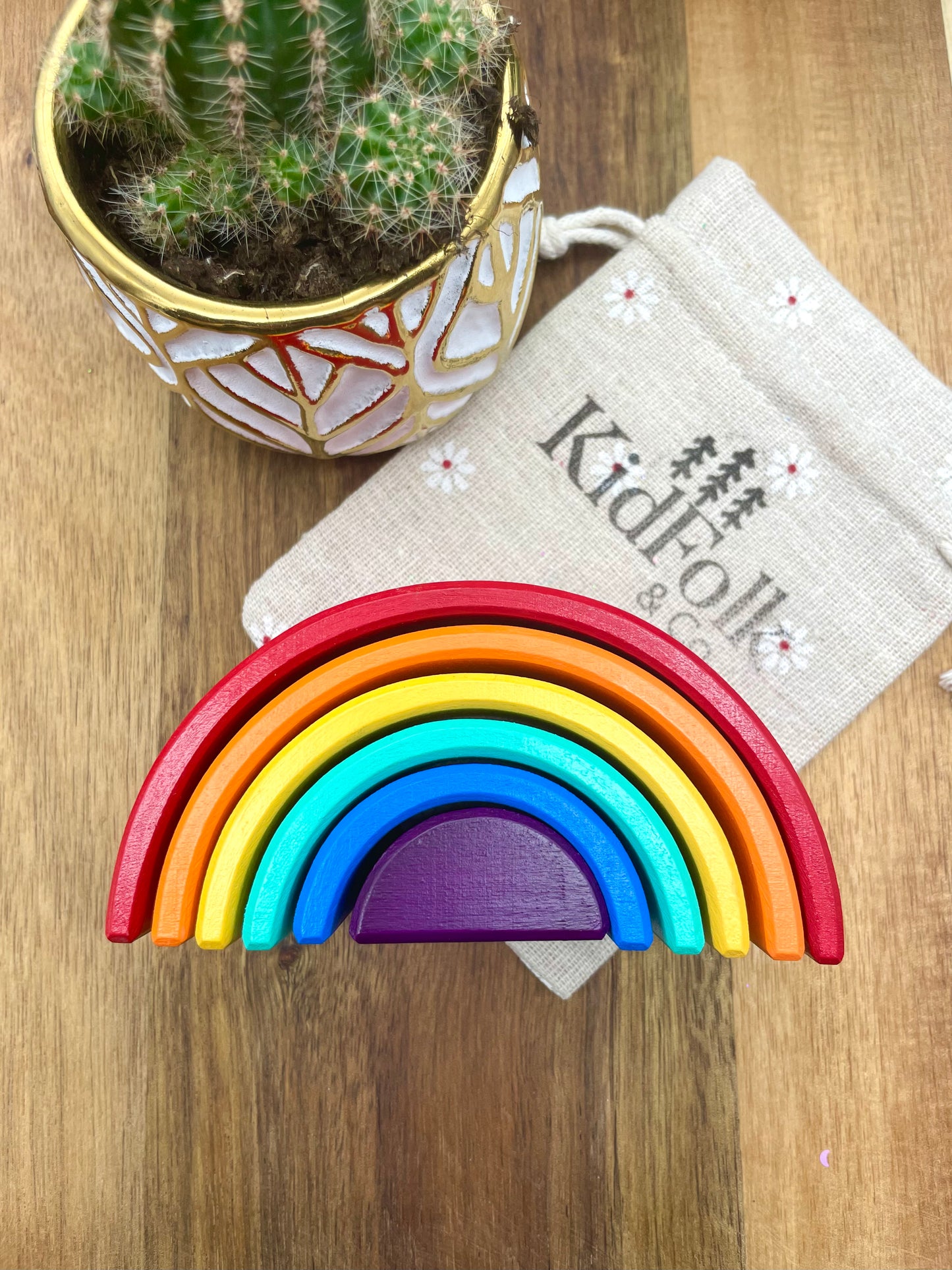 Mini Wooden Rainbow Stacker